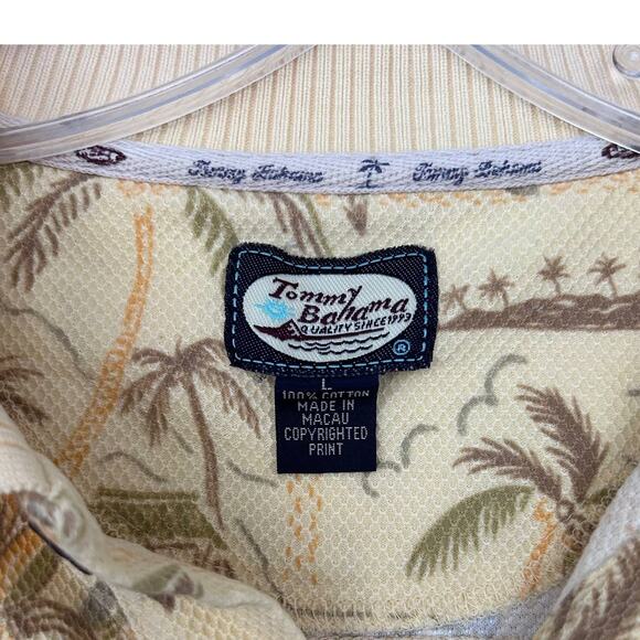 Tommy Bahama Yellow Floral Short Sleeve Polo Sz L - Picture 2 of 5
